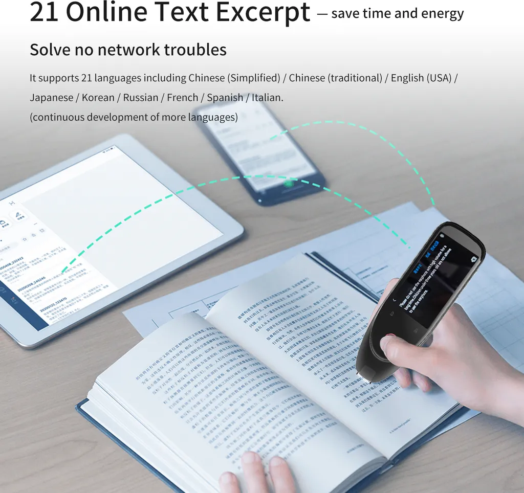 Stylo de Lecture Numérique Multilingue avec Scanner de Texte et Dictaphone - 3