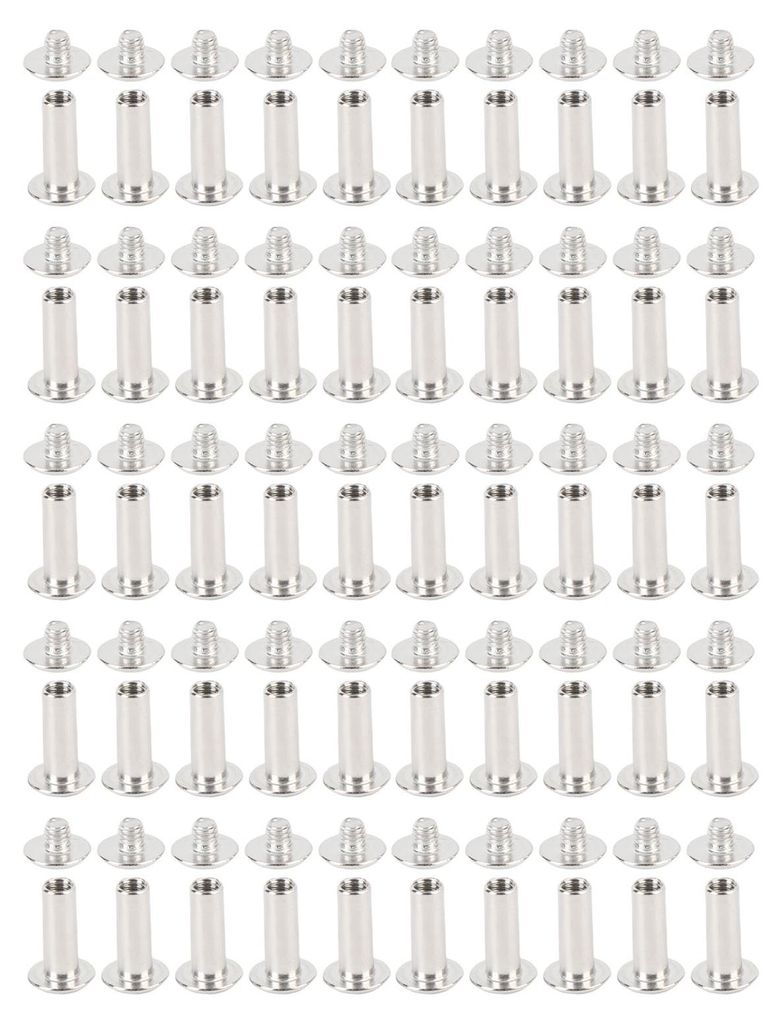 50 Sets Nietbefestigungen M4 5x14x9,5 mm Edelstahl Flachrundkopfnieten und -schrauben für Lederhandwerk und Bekleidung