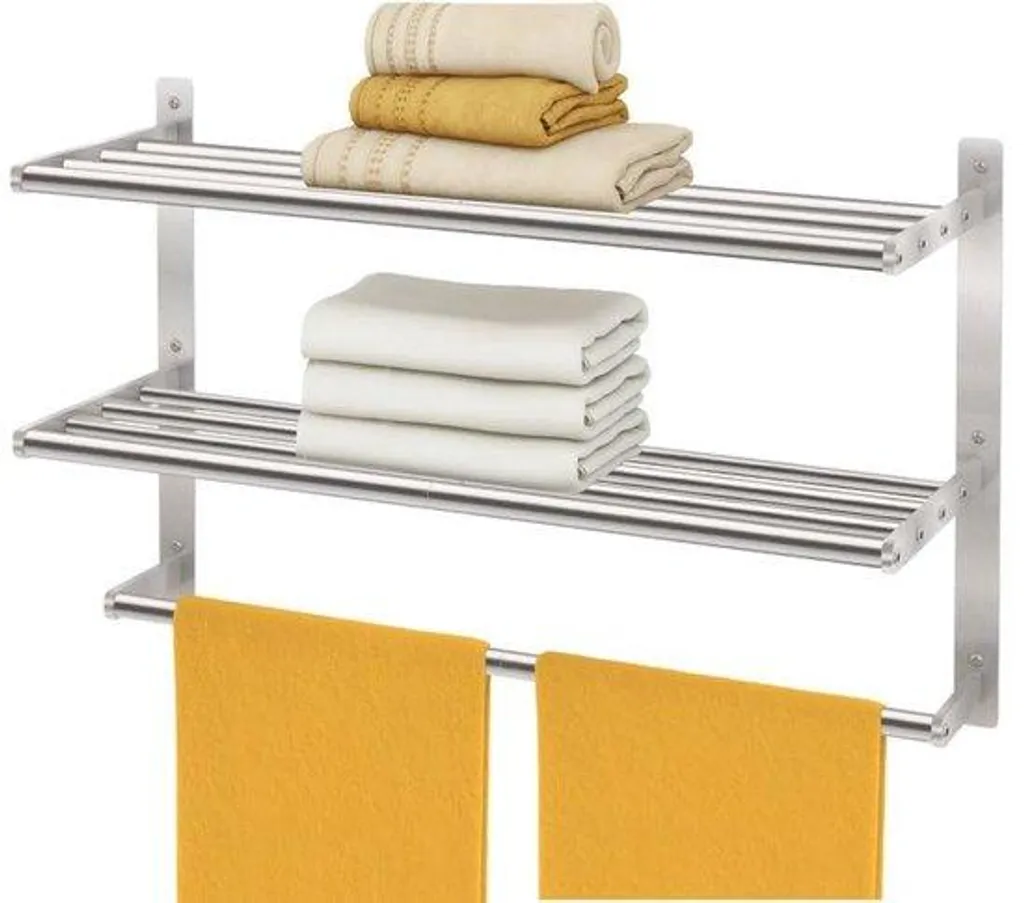 Porte-serviettes 3 niveaux nickel étanche 60 cm fixation invisible