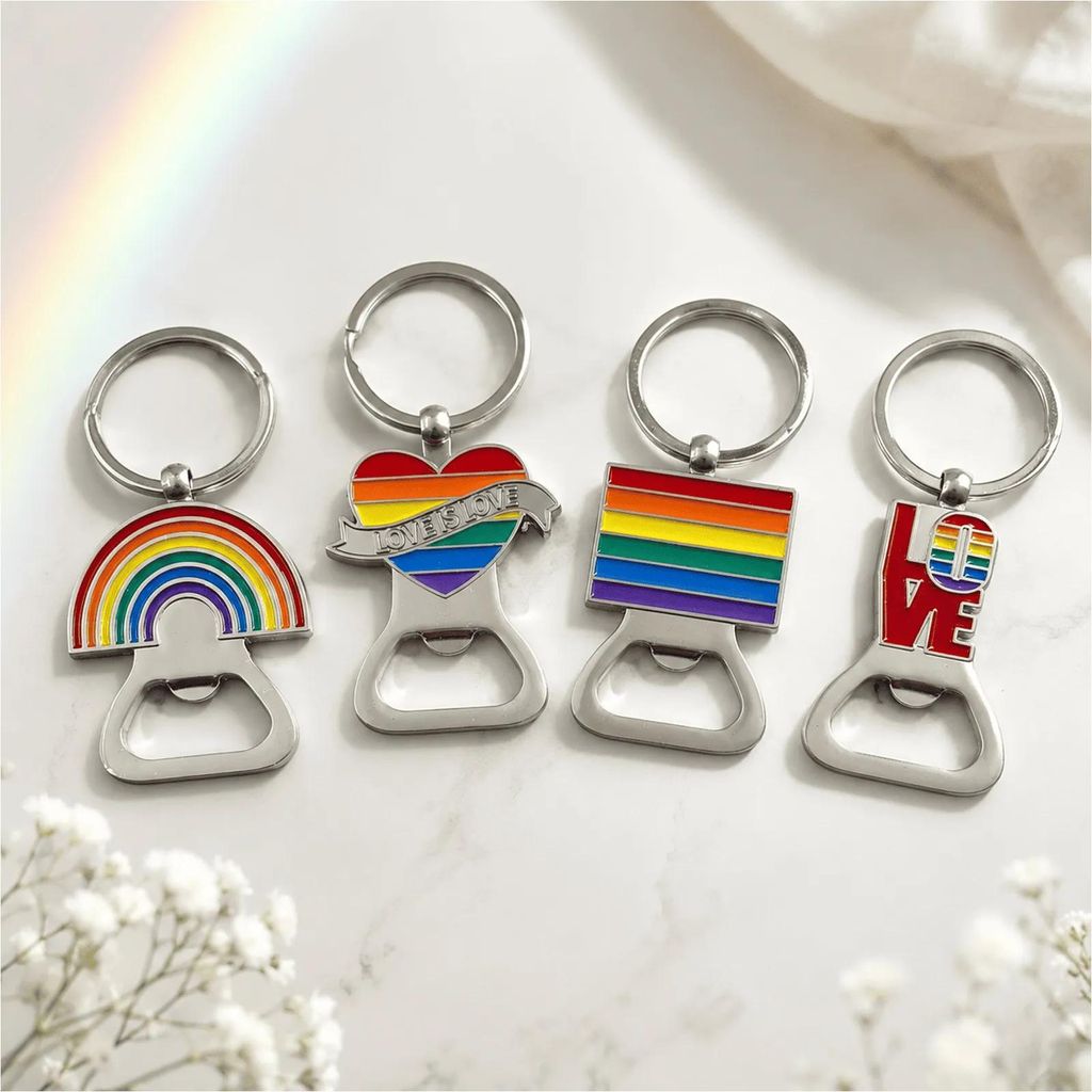Gravidus Flaschenöffner Schlüsselanhänger 4er Set Pride Produktbild 