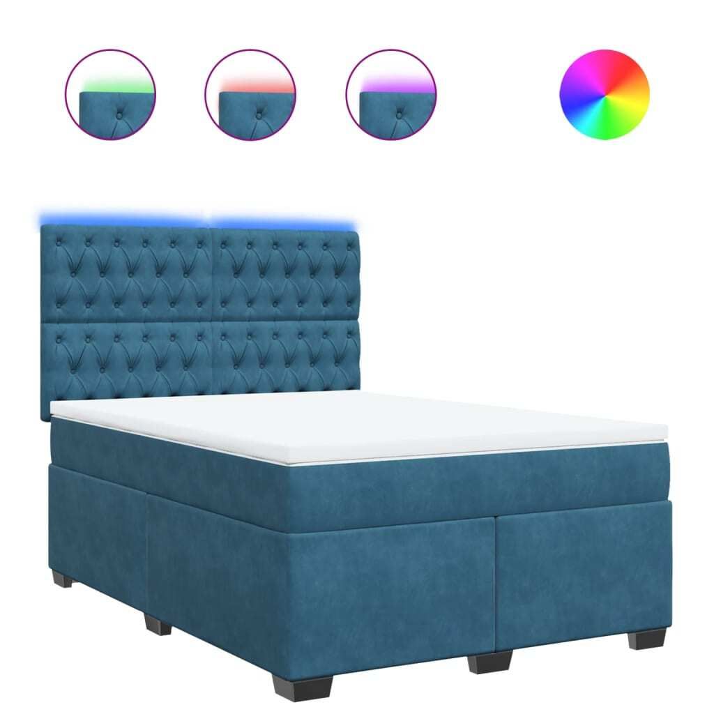 "2026 MODERNE"Boxspringbett Modernes/Doppelbett - Polsterbett Erwachsene/r /Kind - mit Matratze Blau 160x200cm Samt - Klassische Betten NeuMöbel24...