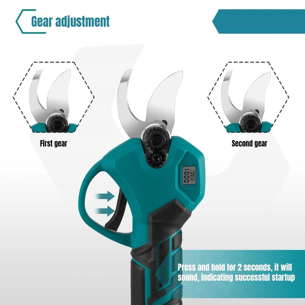 Taille-haie électrique sans balais avec lames en acier allié et 2 batteries