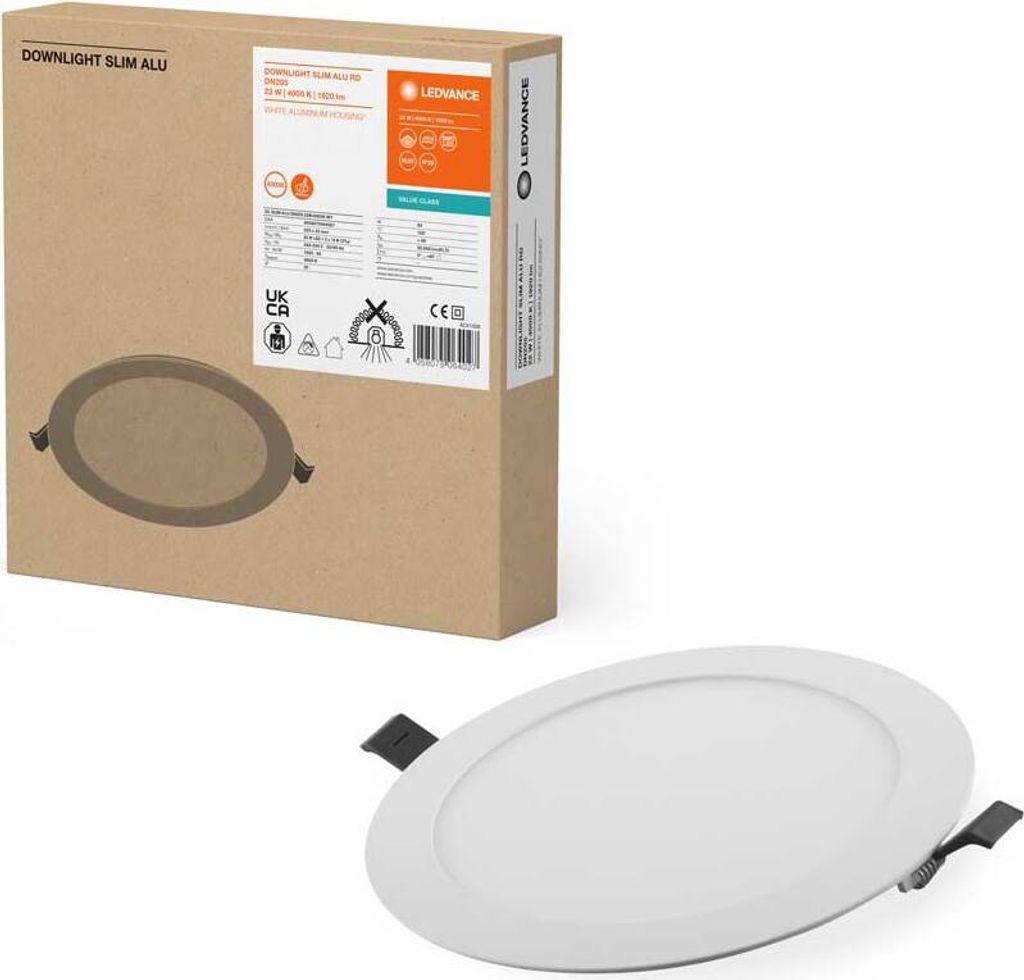 LEDVANCE DL SLIM ALU DN 205 22 W 4000 K WT, 1 Glühbirne(n), Produktbild 