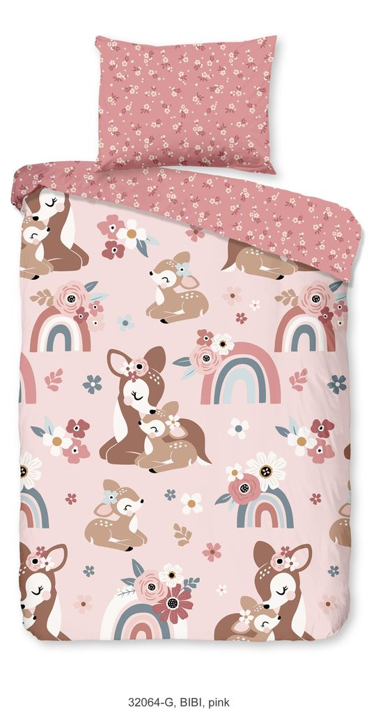 Duvet cover Good Morning 100x135 + 1* 40x60 cm - Bambi deer Produktbild 