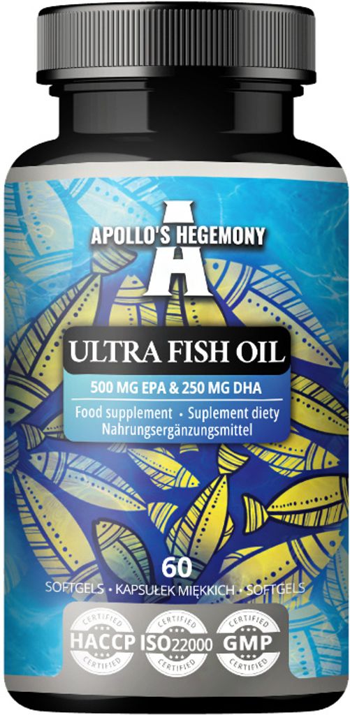 Ultra Fischöl 1000mg mit Vitamin E - 60 Softgel-Kapseln - Omega 3