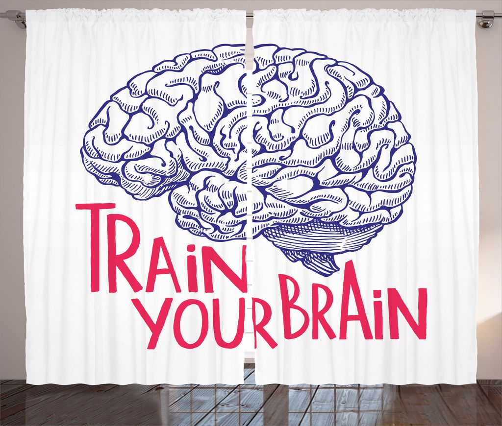 ABAKUHAUS inspirativ Rustikaler Gardine, Humor Worte, Schlafzimmer Kräuselband Vorhang mit Schlaufen und Haken, 280 x 245 cm, Rosa Dunkelblau