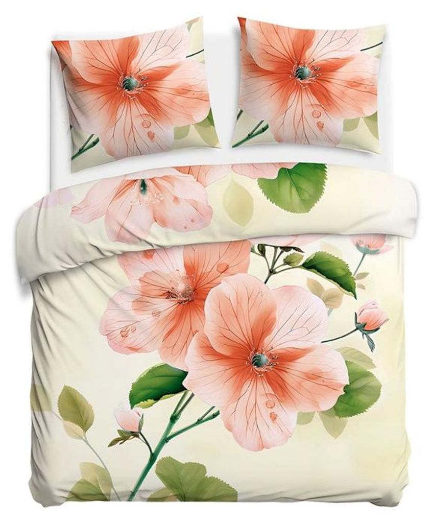 Bettwäsche, Baumwollsatin-Bettwäsche, hohe Qualität, Satynlove 160x200 12422 Blumen