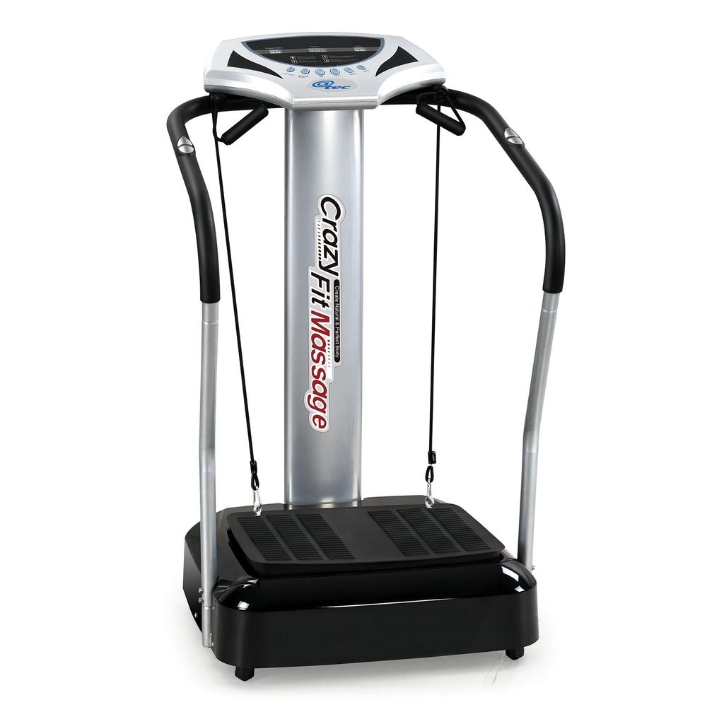 Crazy Fit Vibrationsplatte mit Haltegriffen – Fitnessgerät für Zuhause, 500W 50 Stufen, Heimtrainer