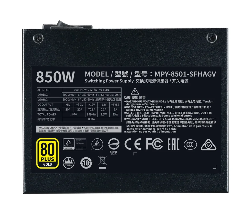 Alimentation PC 850W silencieuse et modulaire Cooler Master SFX