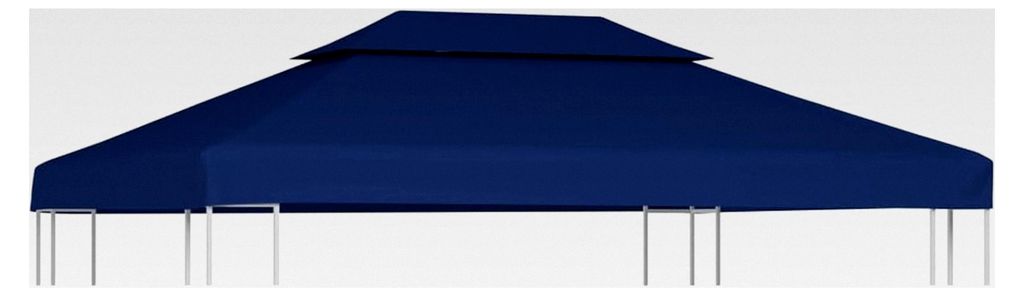 2-stufige Pavillonabdeckung - Blau, 4x3m, wasserdicht, Schutz vor Sonne und Regen, für Außenwohnräume, Markisen und Sonnenschutz im Freien, Gär...