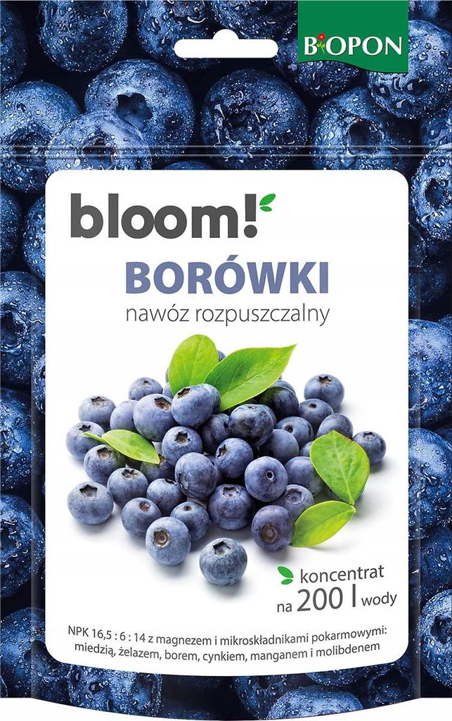 Nawóz rozpuszczalny do borówek BIOPON Bloom! 200G Zdjęcie produktu 