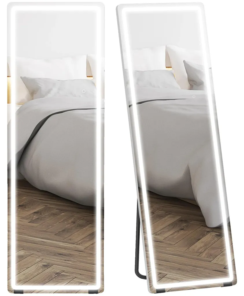 Miroir LED design moderne sans cadre avec variateur tactile couleur argent