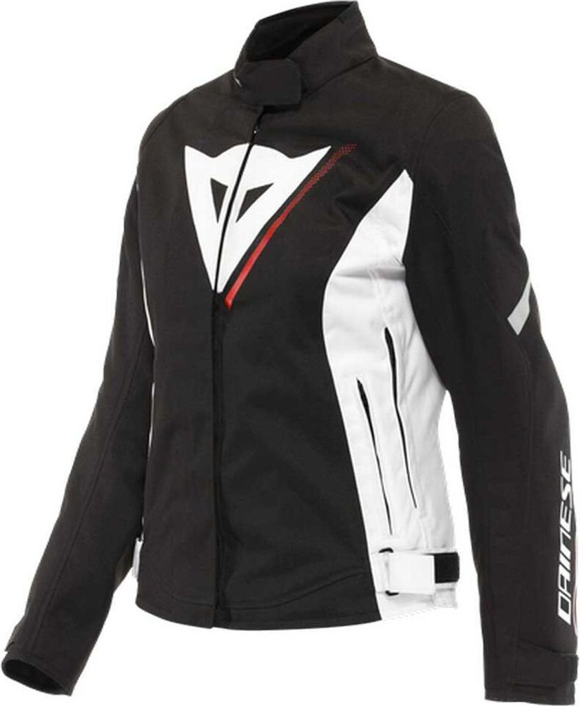 Dainese Veloce D-Dry Damen Motorrad Textiljacke, schwarz/weiß/rot, 46