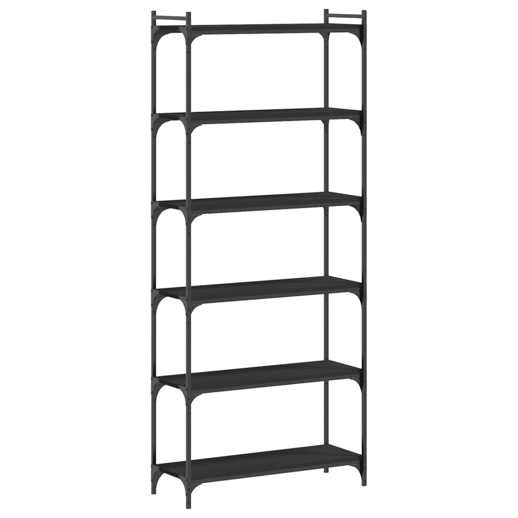 vidaXL Regał na książki 6 półek czarny 80x30x188 cm Zdjęcie produktu 