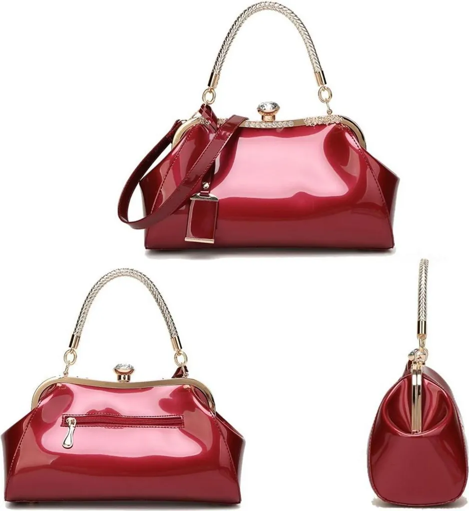 Borsa a Mano Rossa Coolives | Pelle Verniciata Elegante per Matrimoni - 3