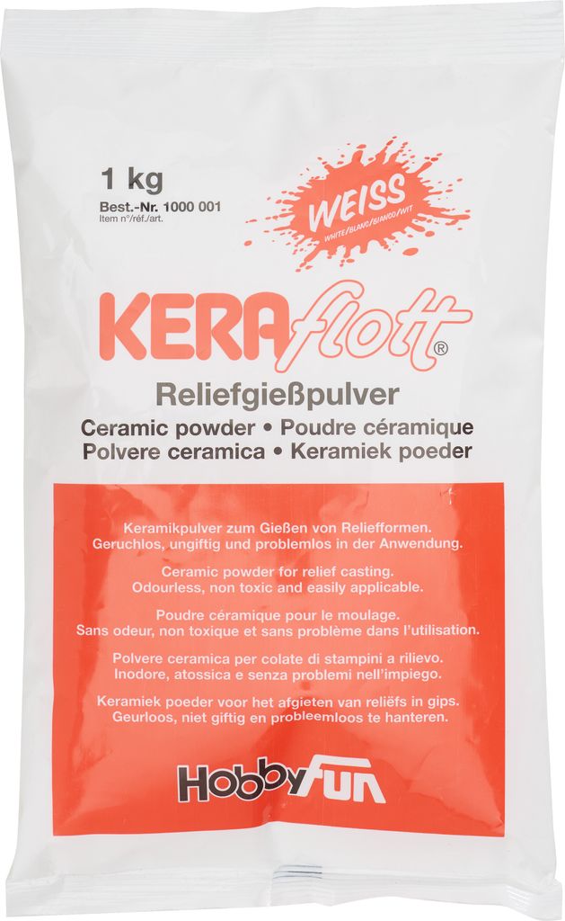 Keraflott Gießmasse 1kg Btl., weiss