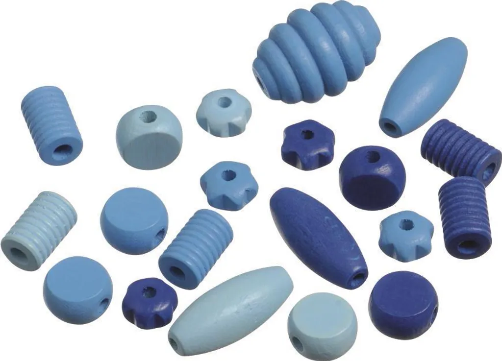 Knorr Prandell 216023434 Lot de 5 Sachets Perles en Bois Mixte Bleu