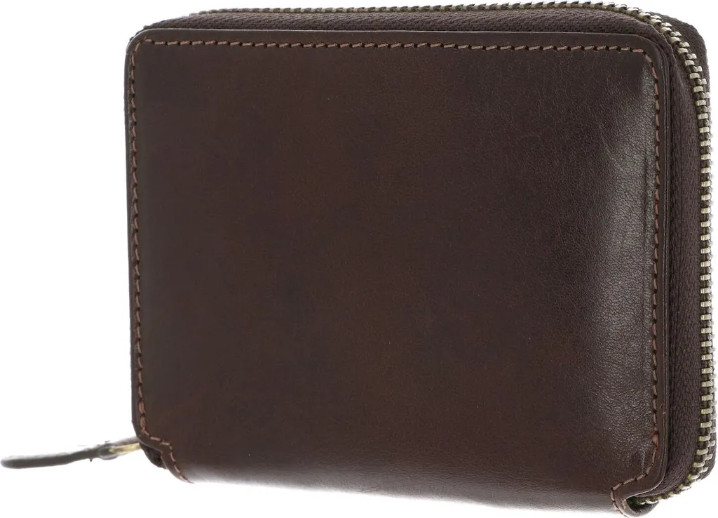Leonhard Heyden Cambridge Portafoglio Uomo Zip Around Pelle Marrone