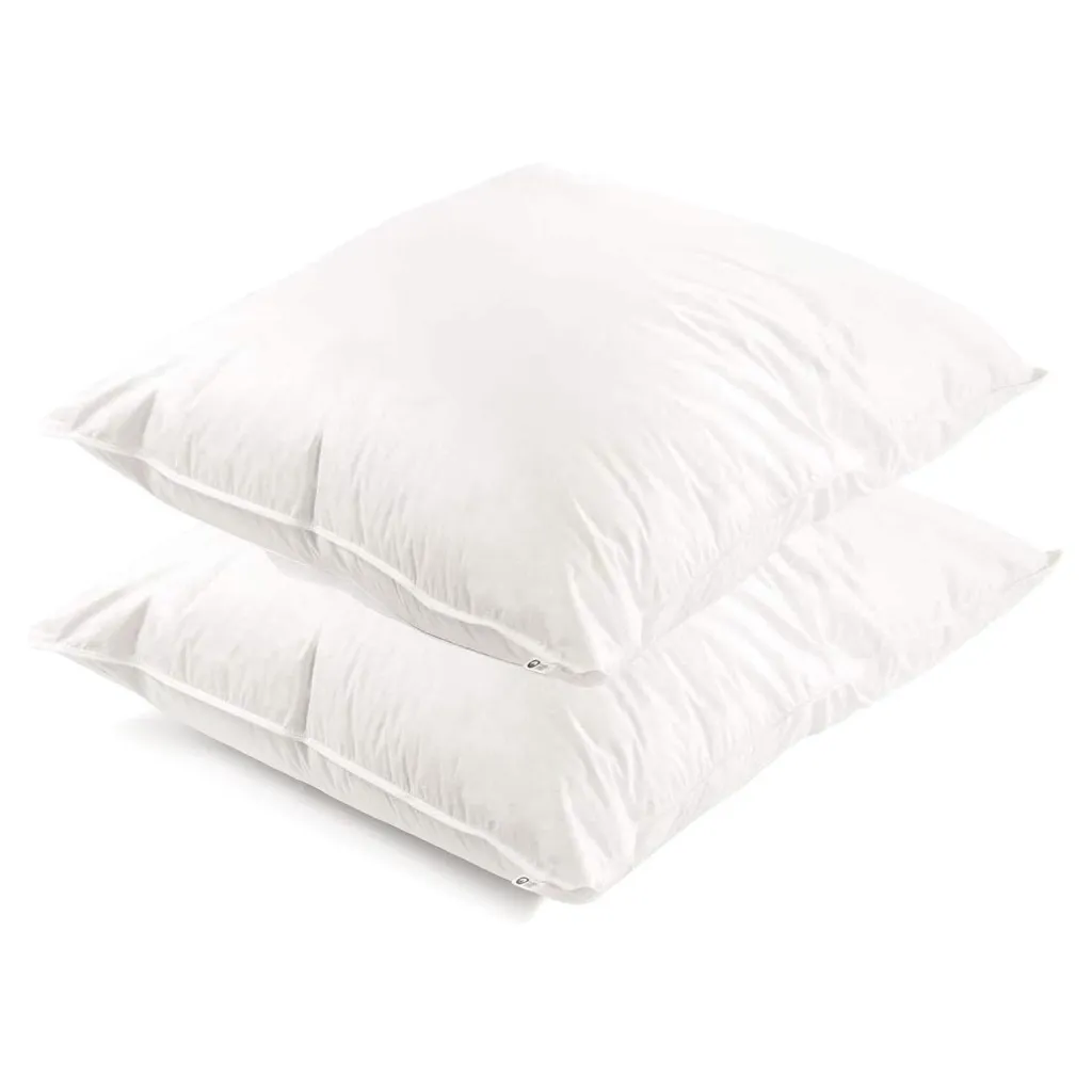 Cuscini Letto 80x80 Piuma 1500g e Cotone | Set 2 Pezzi Lusso Hotel