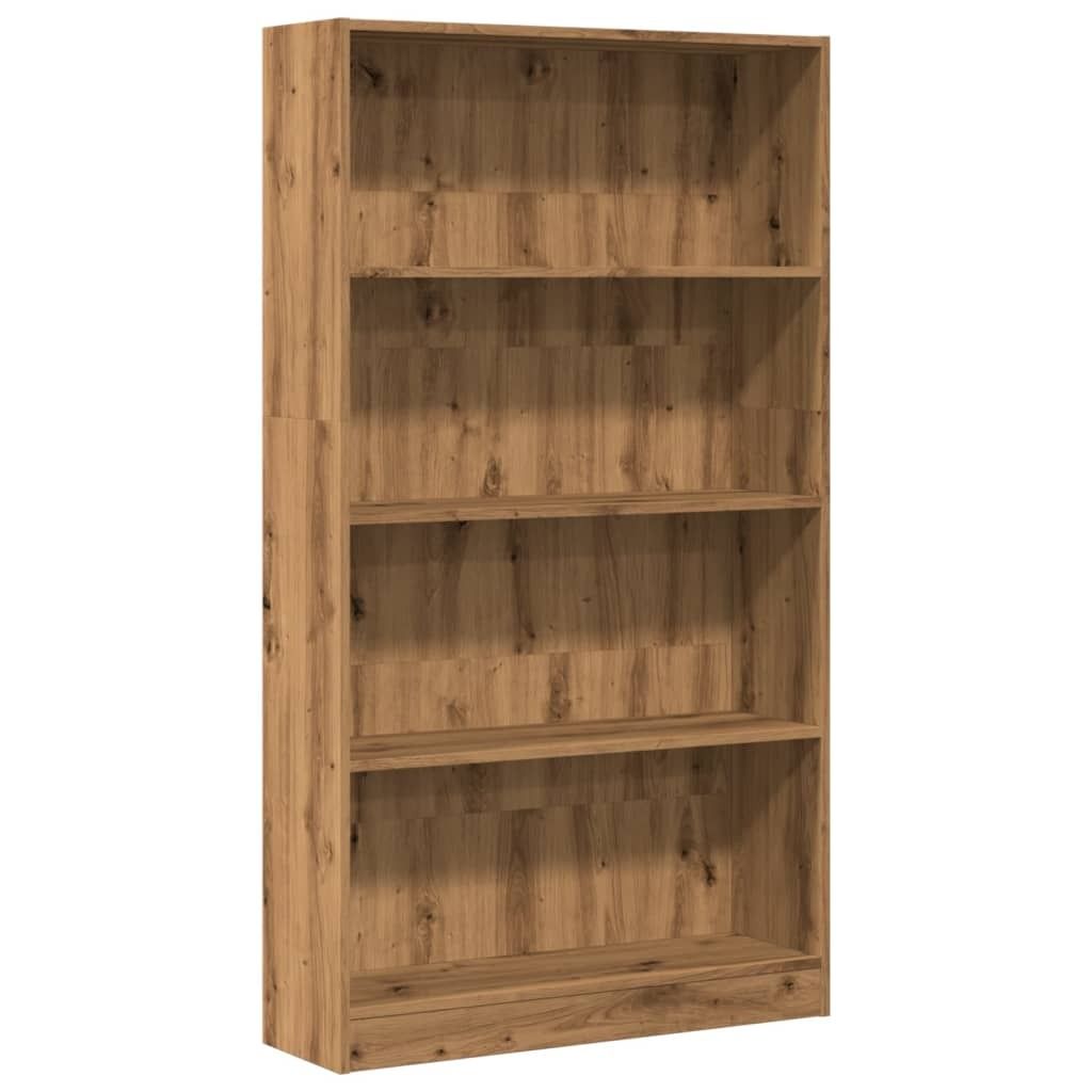 vidaXL Artisan dubová knihovna 80x24x143 cm materiál na Obrázek produktu 