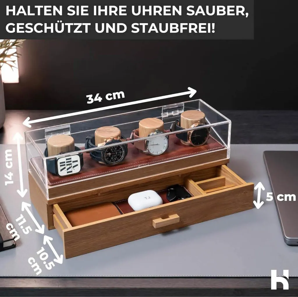 Holme & Hadfield Watch Deck | Organizer Orologi Design Moderno Legno - 5