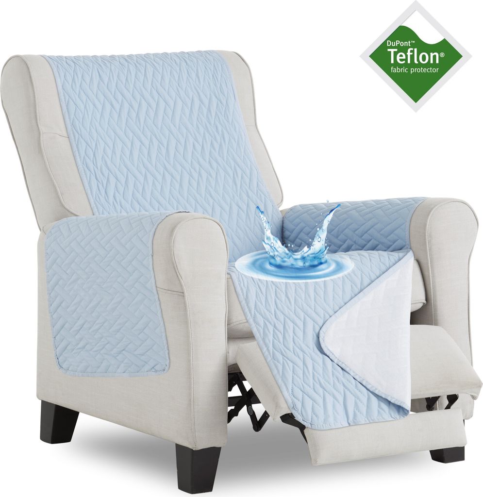 BELMARTI TEFLON Wasserdichtes Sesselüberwürf Sesselschoner Schonbezug Sesselschutz 55*195cm Spain (hellblau)