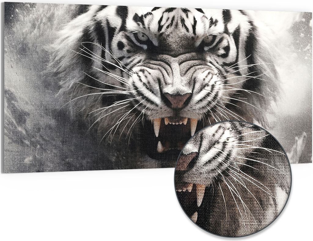 DEQORI Hybrid Leinwand Bild 100x50 cm 'Wasserschlag des Produktbild 