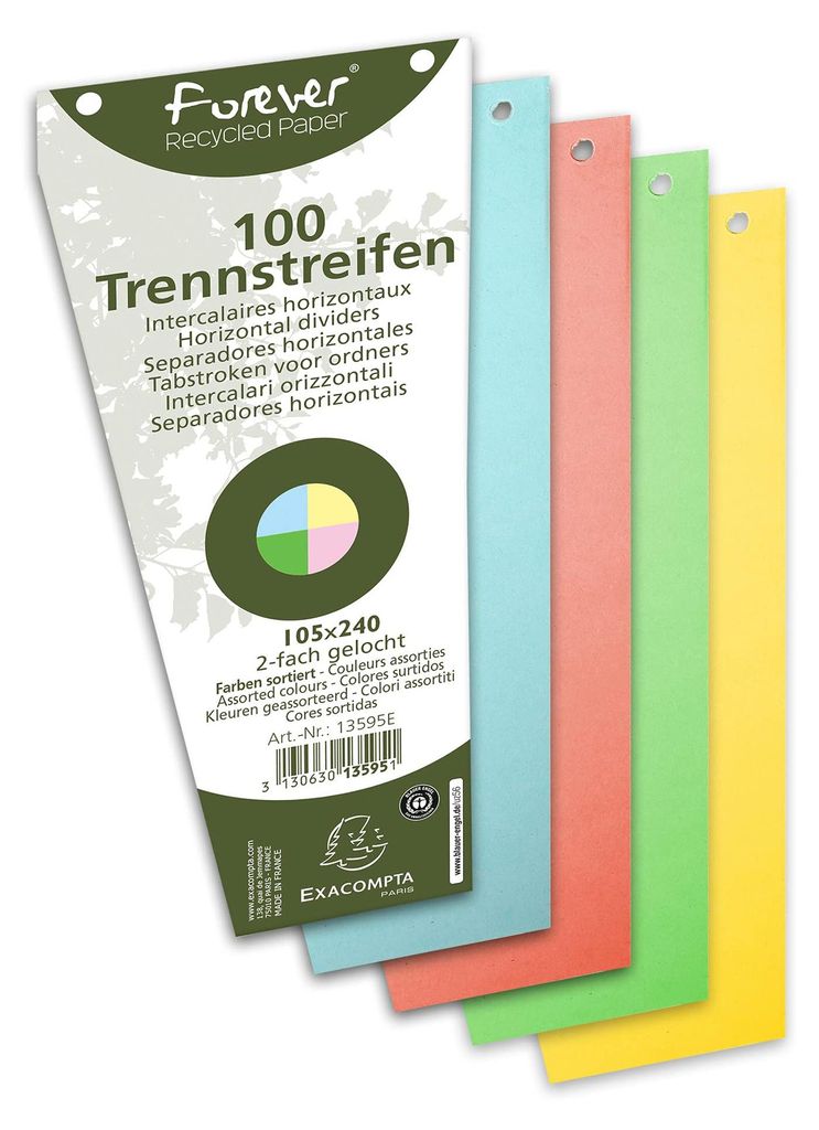 EXACOMPTA scheidingsstrips, trapeziumvormig, karton, in Productafbeelding 