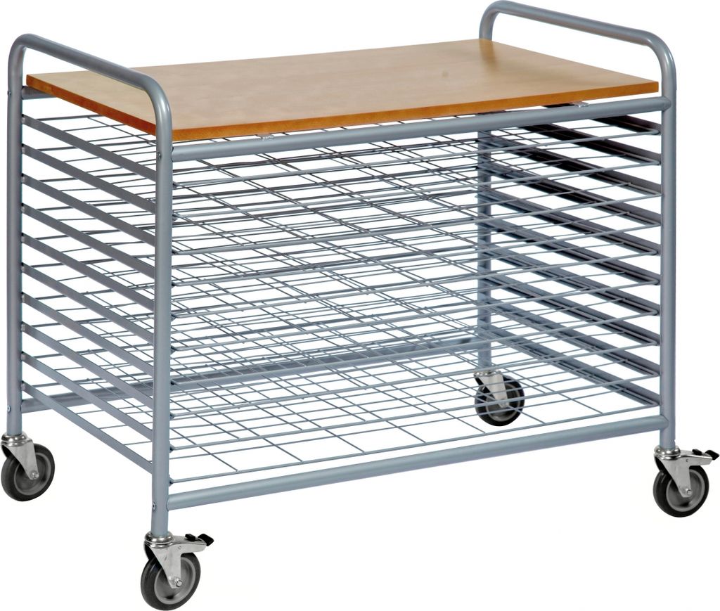 Kongamek Trockenwagen in grau 955x600x845mm mit 10 Böden