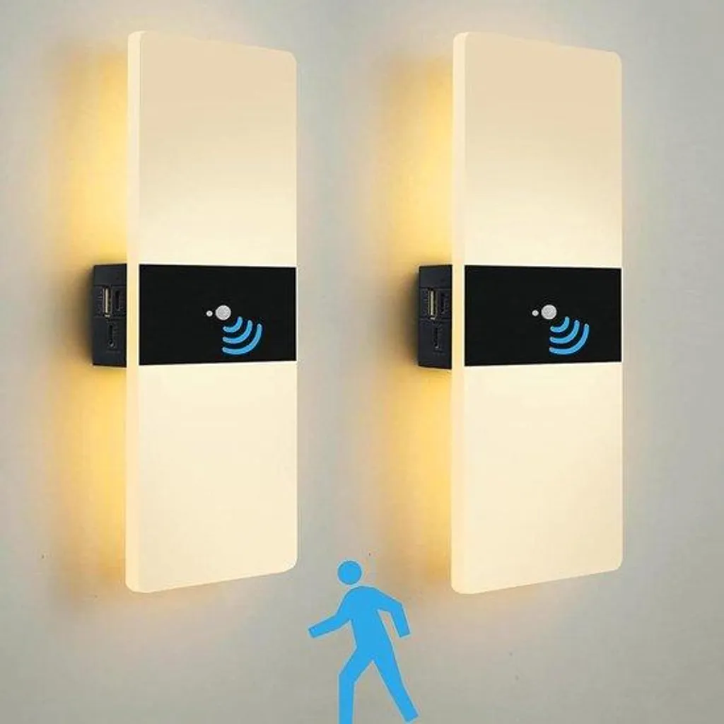 Luminaire mural magnétique LED sans fil avec capteur de présence - Pack de 2