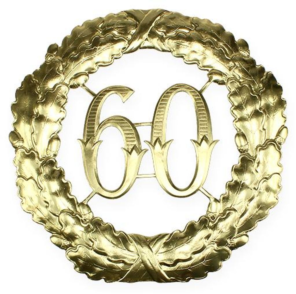 Geburtstagsdeko Goldene Jubiläumszahl "60" Ø40cm - Wanddeko Produktbild 