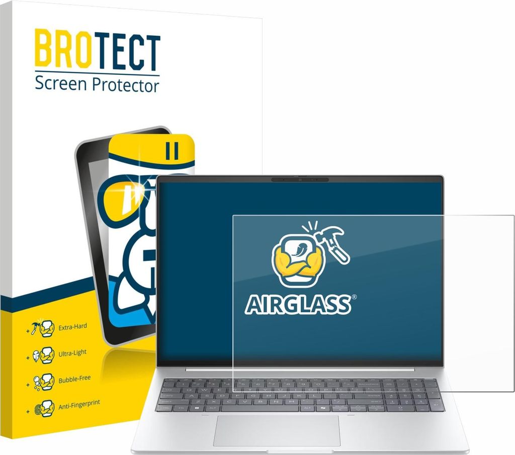 BROTECT Schutzglas für HP EliteBook 8 G1i 16" Schutzfolie Panzer Folie Glas Display Schutz klar