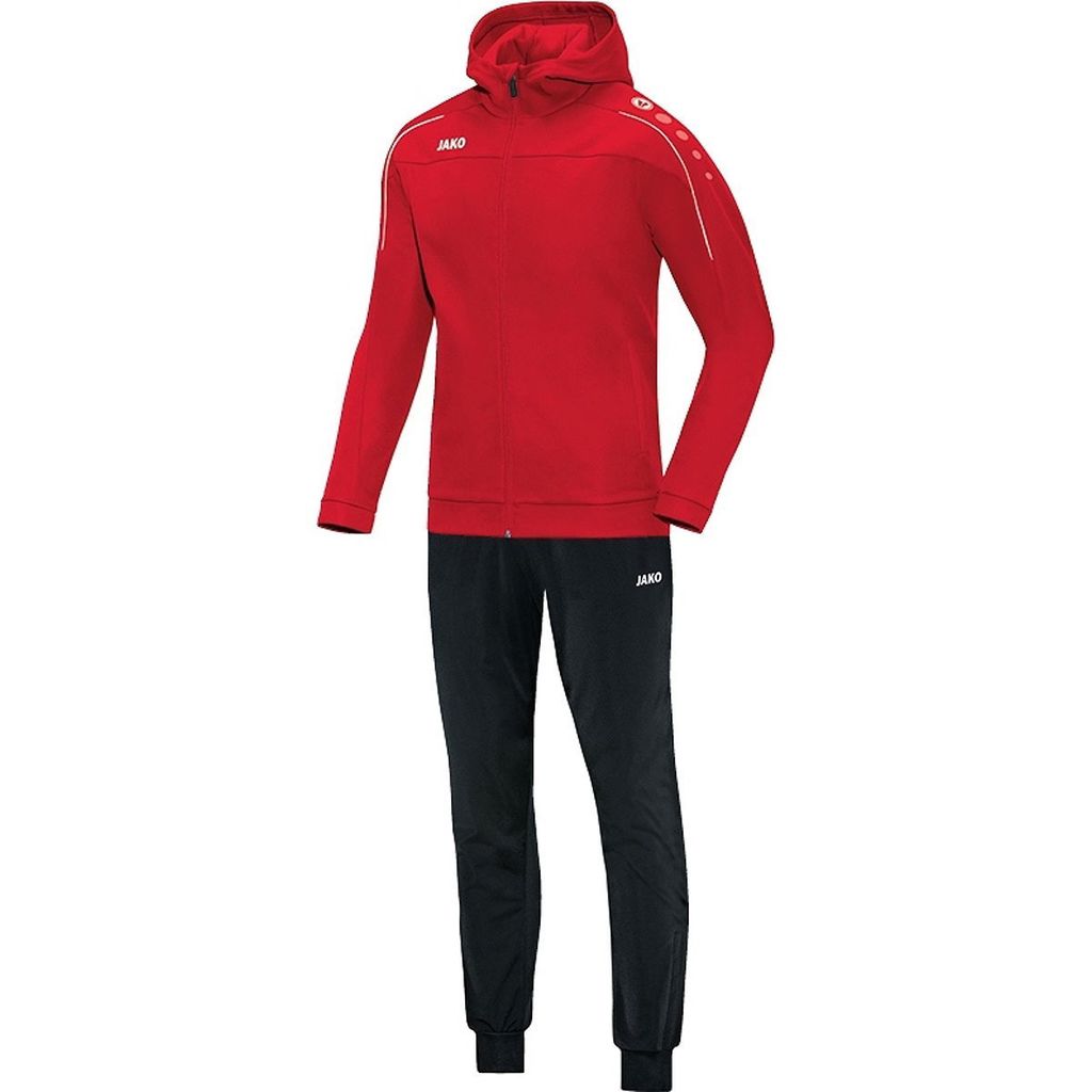 JAKO Unisex Trainingsanzug Polyester Classico mit Kapuze, Farbe:rot, Größe:3XL