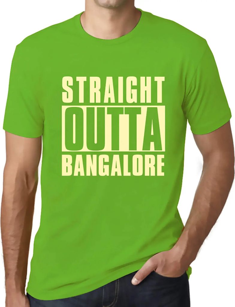 Herren Grafik T-Shirt Direkt aus Bangalore – Straight Outta Bangalore – Öko-Verantwortlich Vintage Jahrgang Kurzarm Lustige Druck Geburtstag G...