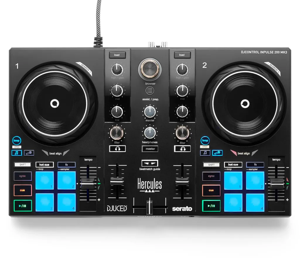 Contrôleur DJ Hercules Inpulse 200 MK3 avec Stems et Guides Lumineux
