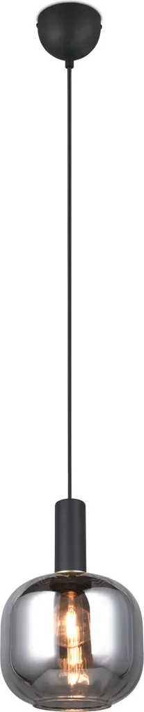 Suspension Noire Mate et Verre Chromé DIVA Trio Lighting E27 10W