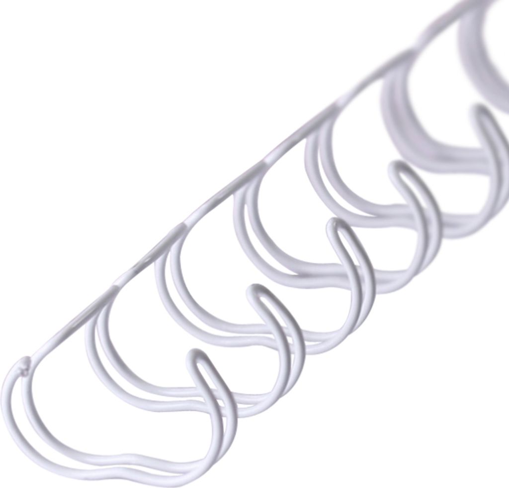 Drahtbinderücken, 2:1, weiß, 6,4 mm, 100 Stück, für ca. 45 Produktbild 
