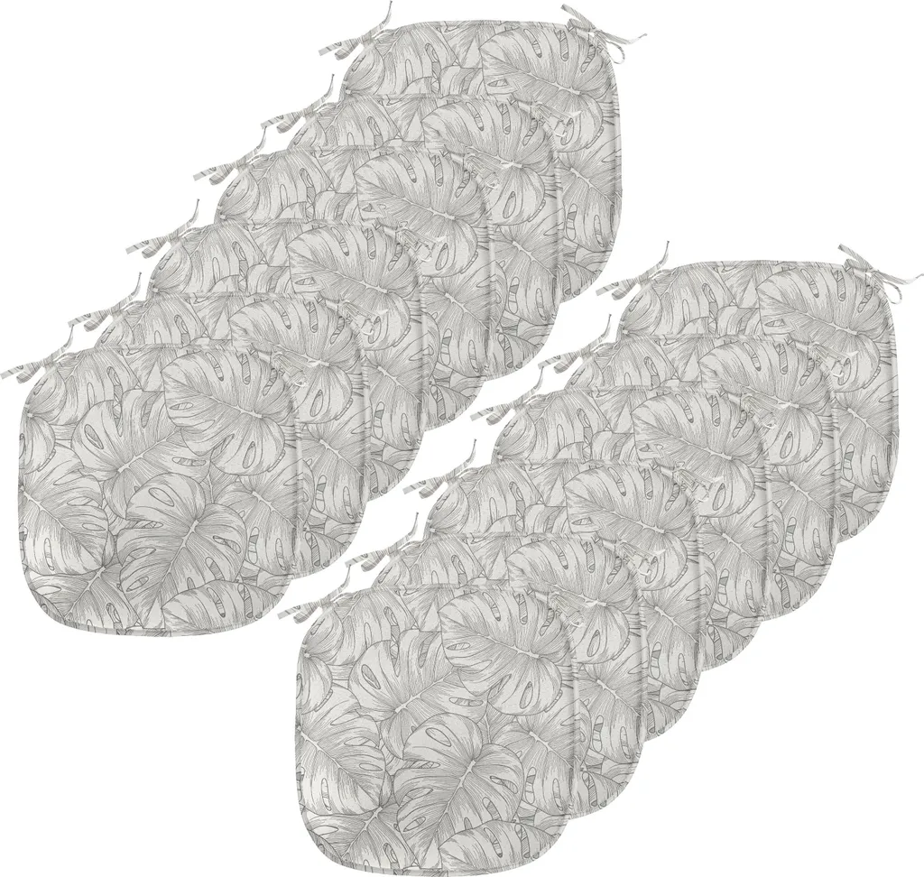 Set 12 Cuscini Sedie ABAKUHAUS Tropico 40x40 - Grigio Foglie Foresta