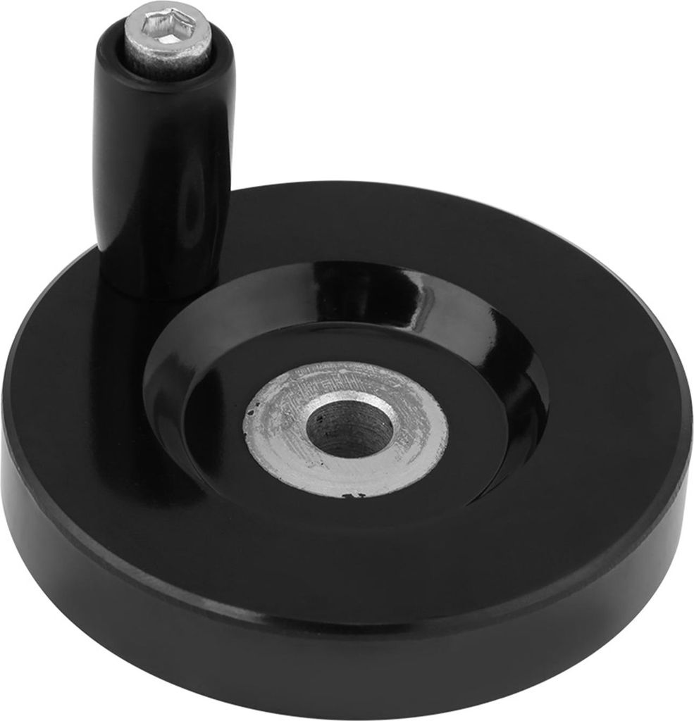 1 Stück schwarzes hinteres Wellenhandrad für Dreh- und Fräsmaschinen mit drehbarem Griff (8 x 63 mm)