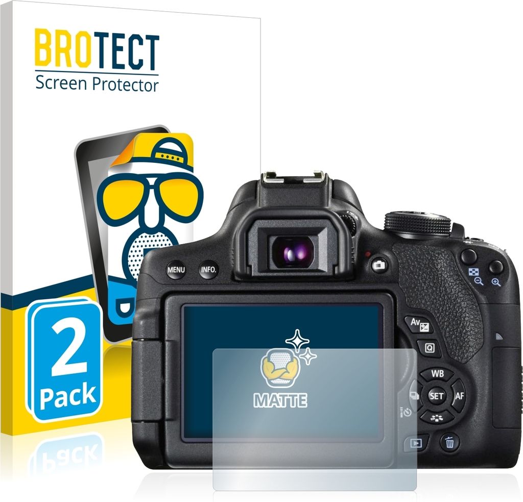 2x BROTECT Schutzfolie für Canon EOS 750D Displayschutz Displayschutzfolie Folie Matt Entspiegelungsfolie