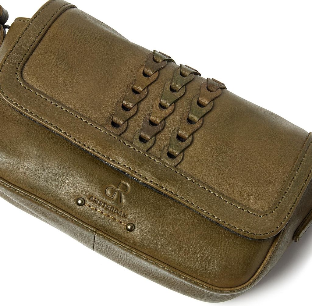 dR Amsterdam Handtasche | Damen Umhängetasche | Damen Leder Schultertasche | Damen Henkeltasche | Tampa - 933718 Olive