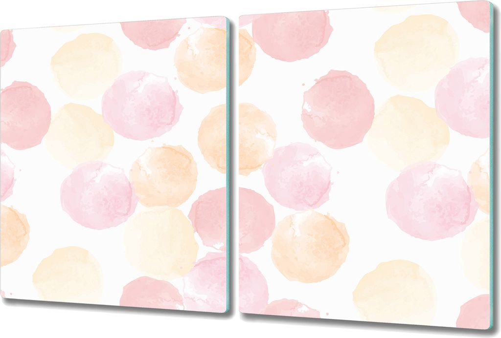 Glas Schneidebrett Herdabdeckplatten Schneideplatten - 2x 40x52 cm - Pastell Flecken