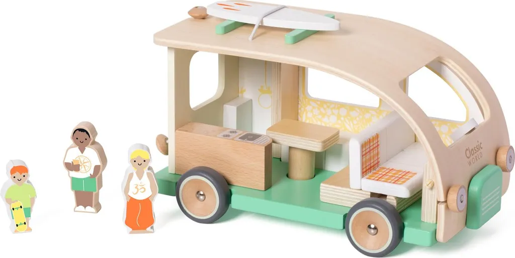 Camping-car à insert en bois en boîte - Déco durable sans plastique