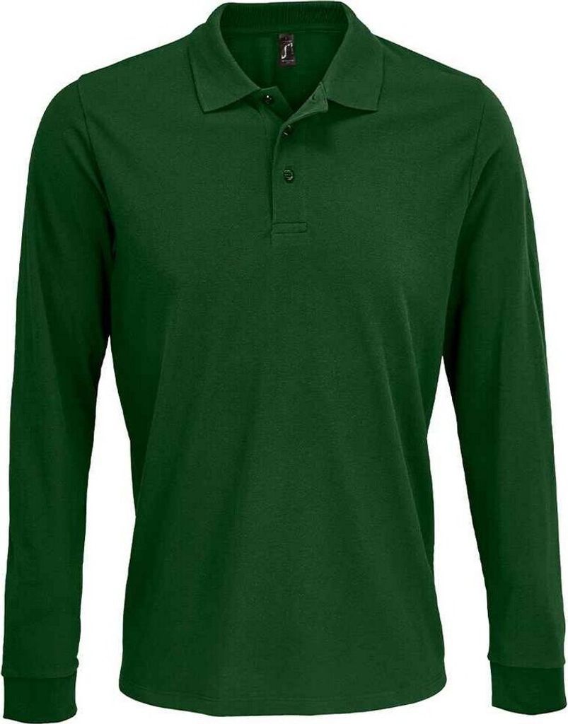 SOLS - "Prime" Poloshirt für Herren/Damen Uni Langärmlig PC5205 (5XL) (Flaschengrün)