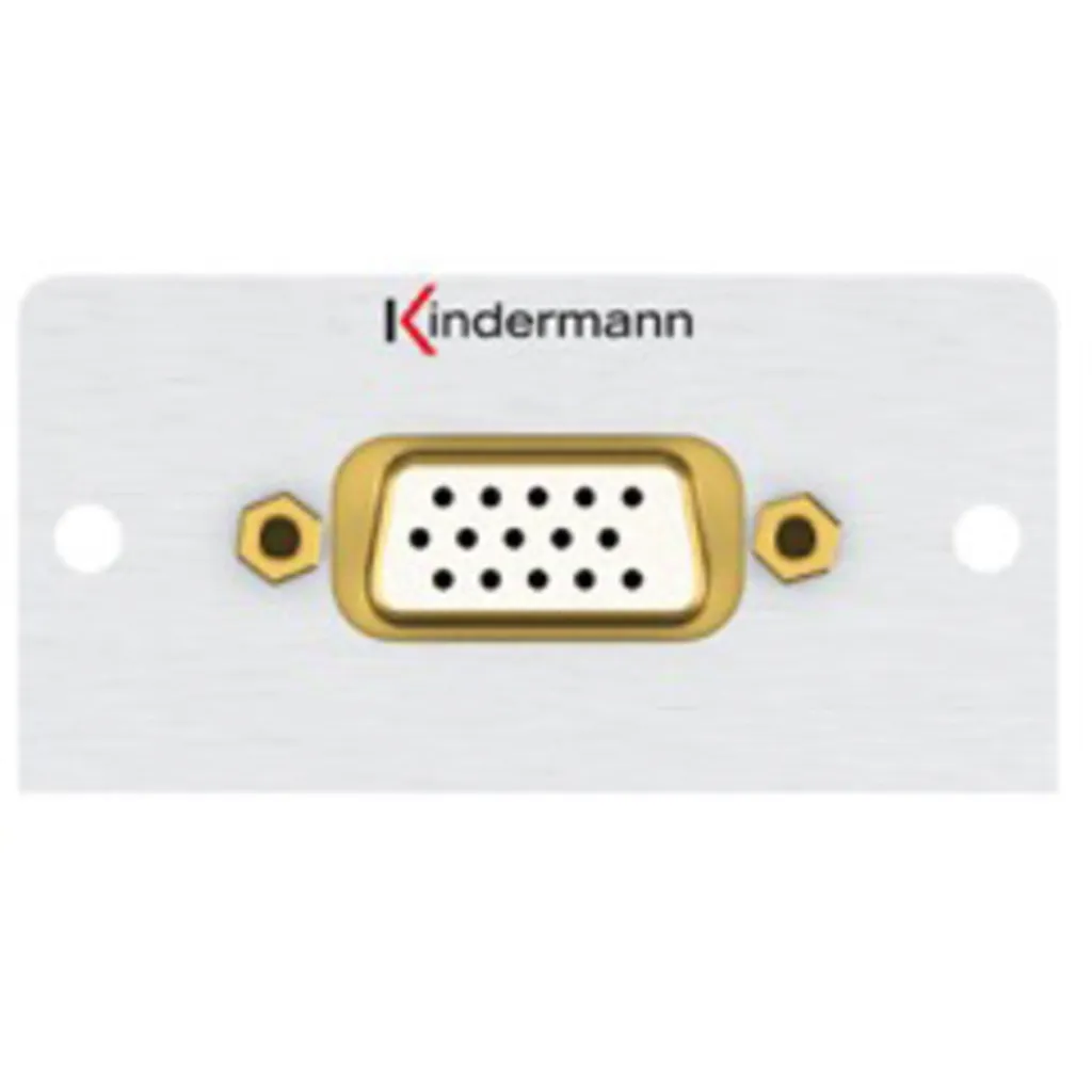 Cache VGA Kindermann 7444-501 avec câble Bu/Bu, insert 50x25 mm robuste