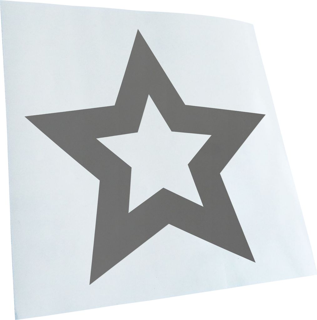 Kiwistar - Autoaufkleber - Stern Sterne Star - Grau - 60x60cm - Aufkleber für Auto, Laptop, Fahrrad, LKW, Motorrad mehrfarbig JDM Decal Racing