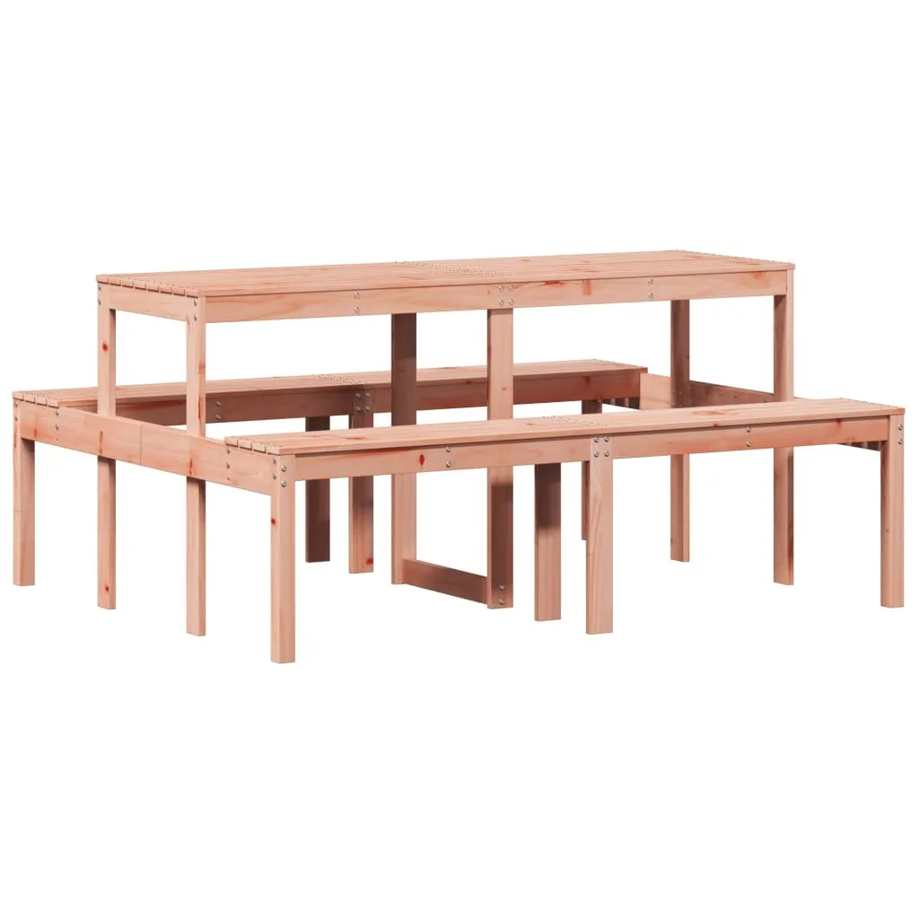 Table de pique-nique robuste en bois massif douglas 160x134x75 cm