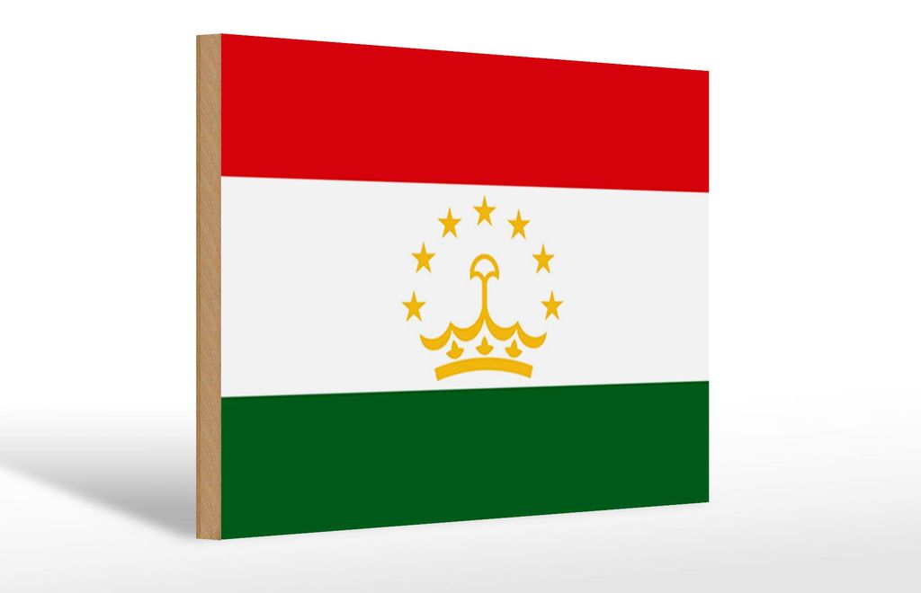 Holzschild Flagge Tadschikistan 30x20cm Flag of Tajikistan