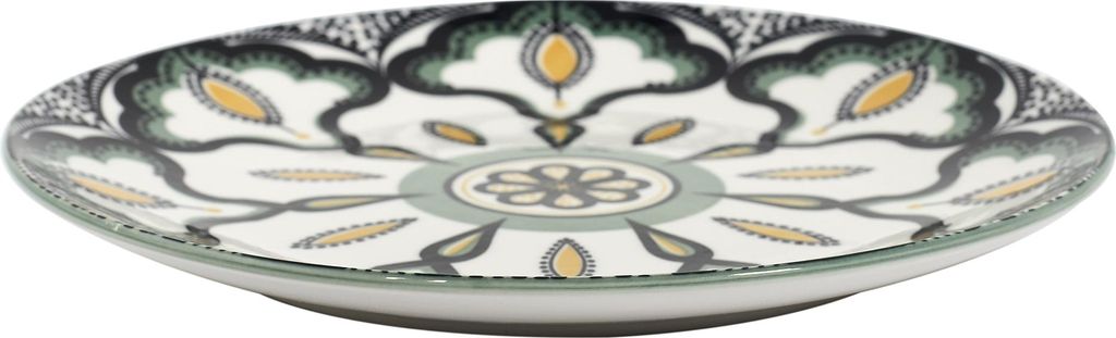 Grüner Mandala-Teller, Durchmesser 19 cm