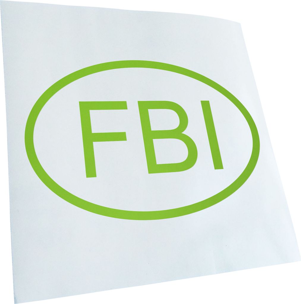 Kiwistar - Autoaufkleber - FBI Heckscheibe - Aufkleber für Auto Kfz Fahrrad, LKW, Truck Mofa